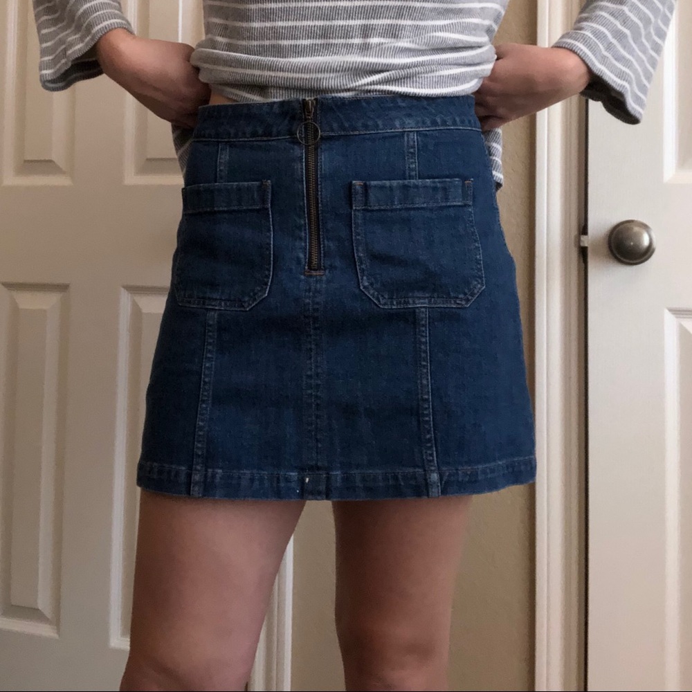 Madewell Zip jean utility skirt with pockets